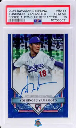 2024 Yoshinobu Yamamoto PSA 10 Bowman Sterling Rookie Auto Blue Refractor 14/25