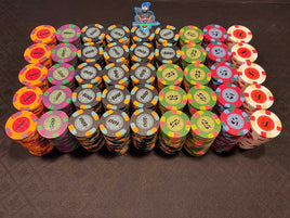 10 Red $5.00 Paulson Classic Top Hat and Cane Authentic Clay Poker Chips