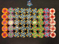 10 Yellow $1,000.00 Paulson Classic Top Hat and Cane Authentic Clay Poker Chips
