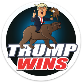 Trump Wins 4" Round Sticker