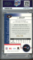 2002 Leaf Certified Tom Brady Mirror Gold Jersey #52 5 of 25 PSA 7 63975471