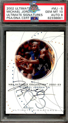2002 Upper Deck Ultimate Collection Michael Jordan Ultimate Signatures #MJ-S PSA 10 Auto 8 62338661