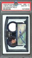 2005 Bowman Sterling Justin Verlander Autograph Relic #BS-JV PSA 10 04708998