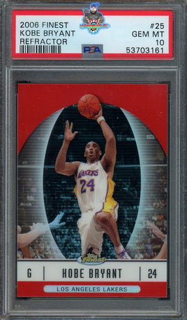 2006 Kobe Bryant PSA 10 Topps Finest Refractor #25