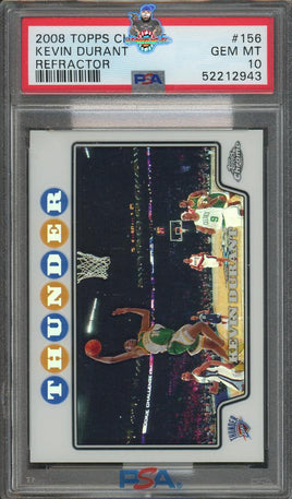 2008 Kevin Durant PSA 10 Topps Chrome Refractor #156