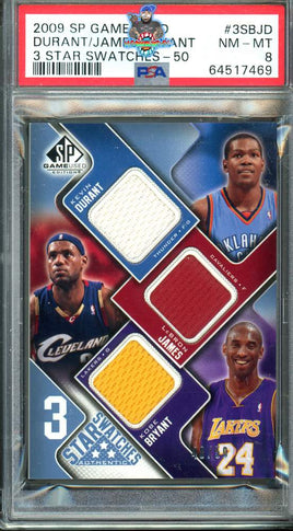 2009 SP Game Used Jersey Durant James Bryant 3 Star Swatches #3SBJD PSA 8 64517469