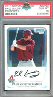 2011 Paul Goldschmidt PSA 10 Bowman Chrome Prospect Auto #BCP999