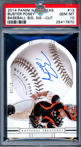 2014 Panin National Treasures Buster Posey Die Cut Auto #13 7 of 10 PSA 10 25417670