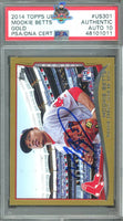 2014 Mookie Betts PSA Authentic 10 Topps Updt Gold Auto #US301