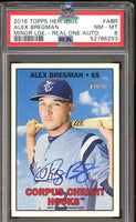 2016 Alex Bregman PSA 8 Topps Heritage Minor Leage Real One Auto #ROAABR
