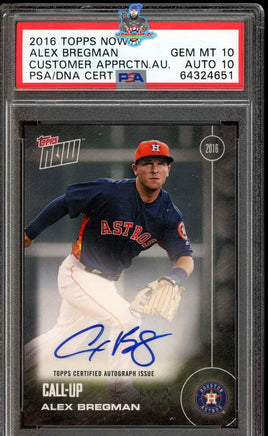2016 Alex Bregman PSA 10 10 Topps Now Platinum Rookie Auto #38 9/25
