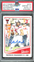 2017 Panini Classics Patrick Mahomes Auto #274 29 of 49 PSA 10 Auto 10 47422991