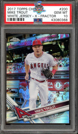 2017 Topps Chrome Mike Trout White Jersey #200 PSA 10 43080368