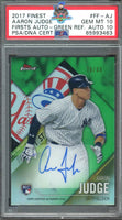 2017 Topps Finest Aaron Judge Firsts Auto Green Refractor #FF-AJ 78 of 99 PSA 10 Auto 10 65993463