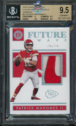 2018 Panini Encased Patrick Mahomes Future Wave Materials Nike Patch 1 of 1 BGS 9.5 0011431242