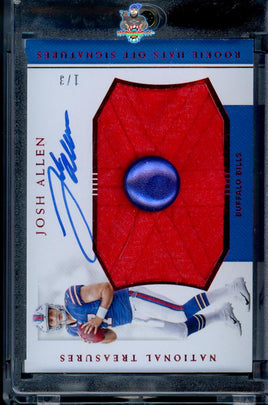 2018 Josh Allen Raw National Treasures Cap Patch Rookie Auto #HOJA 1/3