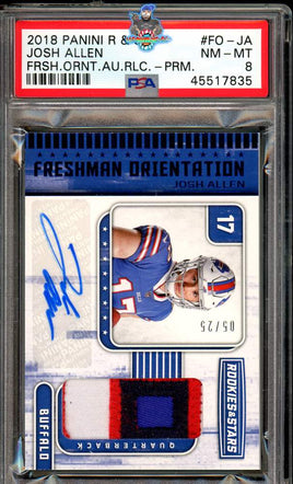 2018 Josh Allen PSA 8 Rookies and Stars 4 Color Rookie Patch Auto #FOJA 5/25