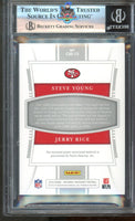 2019 Panini National Treasures Steve Young Jerry Rice NFL Gear Combo Materials #CM-13 95 of 99 BGS 9 0014853309 MaxWaxPax.com