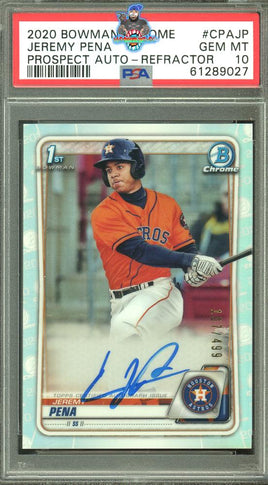 2020 Jeremy Pena PSA 10 Bowman Chrome Pros Auto Refractor #CPAJP 107/499