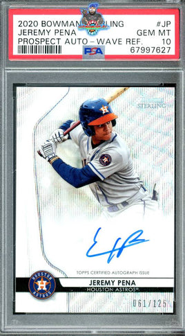 2020 Jeremy Pena PSA 10 Bowman Sterling Wave Refractor Auto #BSPAJP 61/125