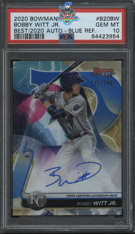 2020 Bobby Witt Jr PSA 10 Bowmans Best Best of 2020 Auto Blue Refractor 127/150
