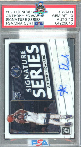 2020 Anthony Edwards PSA 10 10 Donruss Optic Auto Series Auto #SSAED