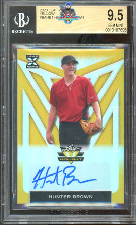 2020 Leaf Valiant Hunter Brown Yellow #BAHB1 5 of 10 BGS 9.5 Auto 10 0013187695