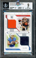 2020 National Treasures Joe Burrow Justin Herbert Rookie NFL Gear Combo Mat 22 of 99 BGS 9 0014027985