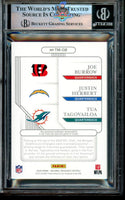 2020 Burrow, Justin, Tagovailoa BGS 9 National Treasures NFL Gear Trio #TMQB /25