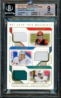 2020 National Treasures Joe Burrow Justin Herbert Tua Tagovailoa NFL Gear Trio Materials #20 15 of 25 BGS 9 0014702555