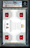 2020 National Treasures Joe Burrow NFL Gear Quad Materials #1 Burrow Mixon Higgins Boyd 82 of 99 BGS 9 0014702553