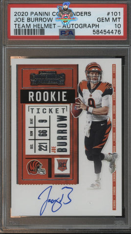 2020 Joe Burrow PSA 10 Contenders Rookie Ticket Auto #101