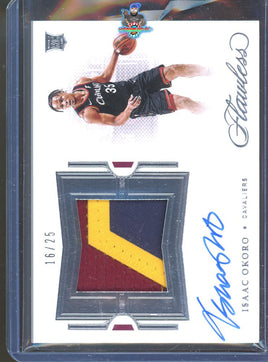 2020 Panini Flawless Isaac Okoro Rookie Patch Auto #FPA-OKO 16 of 25 Ungraded