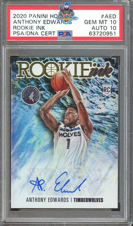 2020 Panini Hoops Anthony Edwards Rookie Ink #AED PSA 10 Auto 10 63720951