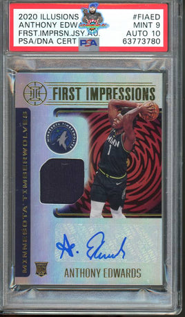 2020 Panini Illusions Anthony Edwards First Impressions Jersey Auto #FIAED PSA 9 Auto 9 63773780