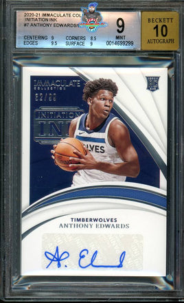 2020 Panini Immaculate Collection Anthony Edwards Initiation Ink #7 32 of 99 BGS 9 Auto 10 0014699299