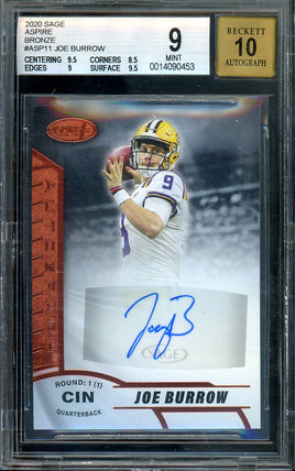2020 Joe Burrow BGS 9 10 Sage Aspire Bronze Rookie Auto #ASP11