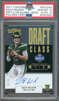 2021 Zach Wilson PSA 10 Contenders Draft Class Auto RPS Gold #DCAZWI /21