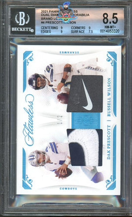 2021 Dak Prescott Russell Wilson BGS 8.5 Flawless Dual Nike #DD4 1/2