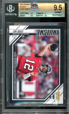 2021 Panini Instant Tom Brady Black #138 1 of 1 BGS 9.5 0014709521