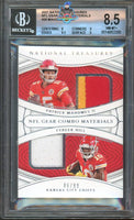 2021 Panini National Treasures Patrick Mahomes Tyreek Hill NFL Gear Combo Materials #CM-PT 86 of 99 BGS 8.5 0014853300